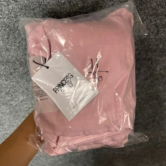 NEW Princess Polly Straplie Mini Dress Pink Satin‎ Smocked Bust Square Neck 10 - Picture 11 of 11